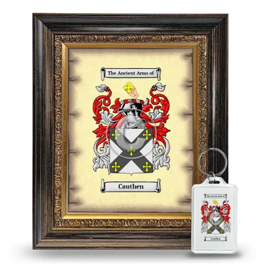 Cauthen Framed Coat of Arms and Keychain - Heirloom