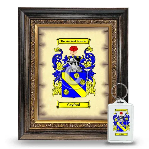 Cayford Framed Coat of Arms and Keychain - Heirloom