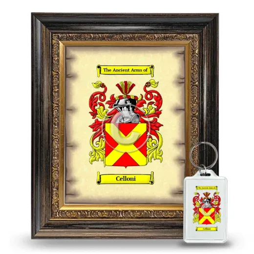 Celloni Framed Coat of Arms and Keychain - Heirloom