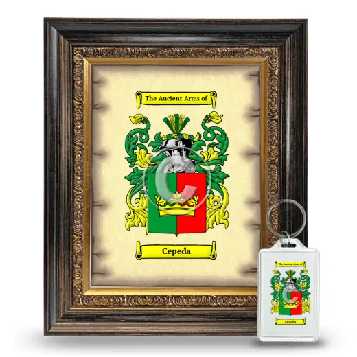 Cepeda Framed Coat of Arms and Keychain - Heirloom