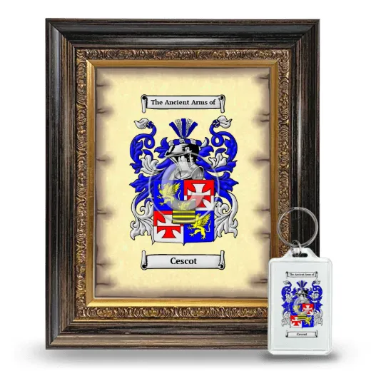 Cescot Framed Coat of Arms and Keychain - Heirloom