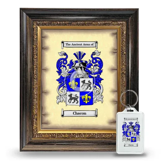 Chacon Framed Coat of Arms and Keychain - Heirloom