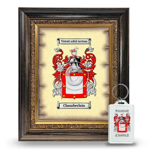 Chamberlain Framed Coat of Arms and Keychain - Heirloom