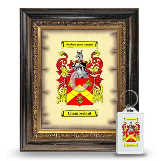 Chamberlant Framed Coat of Arms and Keychain - Heirloom