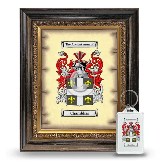 Chambliss Framed Coat of Arms and Keychain - Heirloom