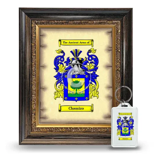 Chamizo Framed Coat of Arms and Keychain - Heirloom