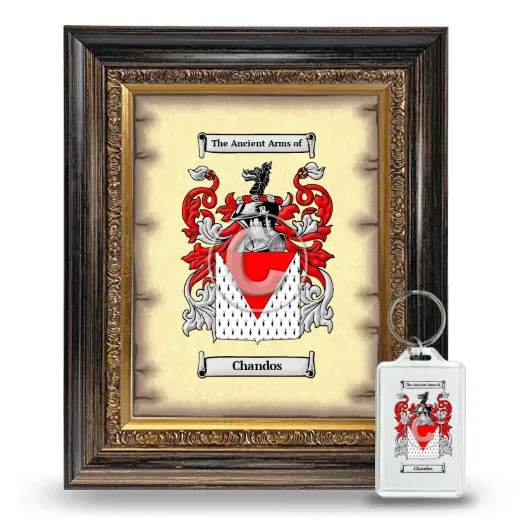 Chandos Framed Coat of Arms and Keychain - Heirloom