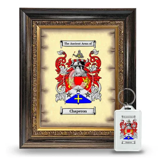 Chaperon Framed Coat of Arms and Keychain - Heirloom