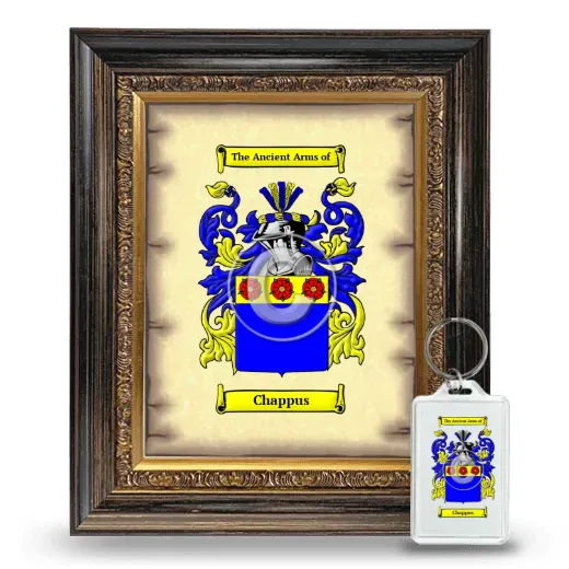 Chappus Framed Coat of Arms and Keychain - Heirloom