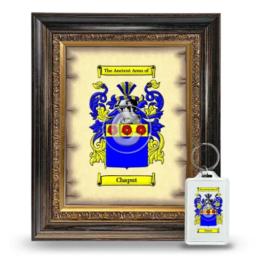 Chaput Framed Coat of Arms and Keychain - Heirloom