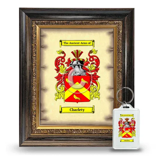 Charlety Framed Coat of Arms and Keychain - Heirloom