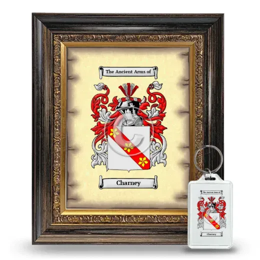 Charney Framed Coat of Arms and Keychain - Heirloom