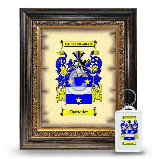 Charretier Framed Coat of Arms and Keychain - Heirloom