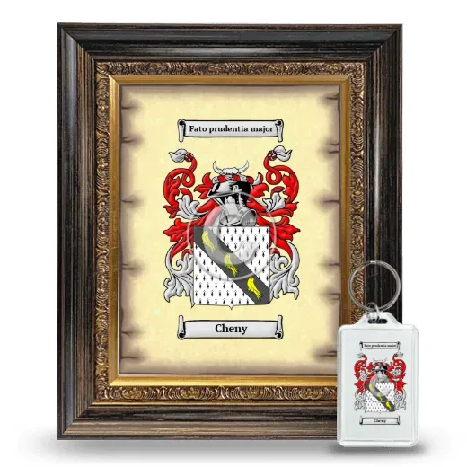 Cheny Framed Coat of Arms and Keychain - Heirloom