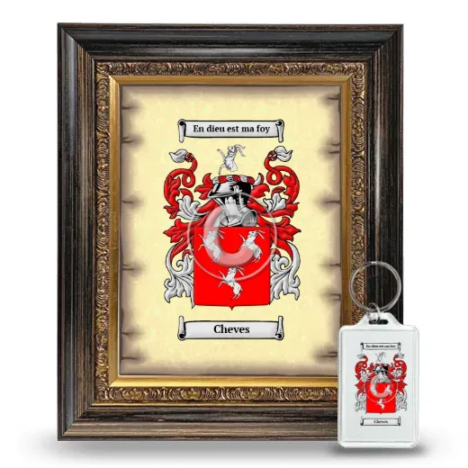 Cheves Framed Coat of Arms and Keychain - Heirloom