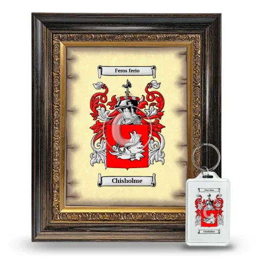 Chisholme Framed Coat of Arms and Keychain - Heirloom