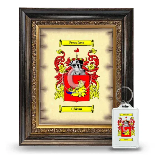 Chism Framed Coat of Arms and Keychain - Heirloom