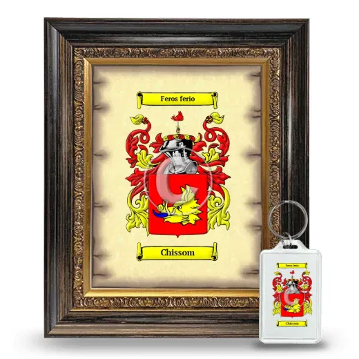 Chissom Framed Coat of Arms and Keychain - Heirloom