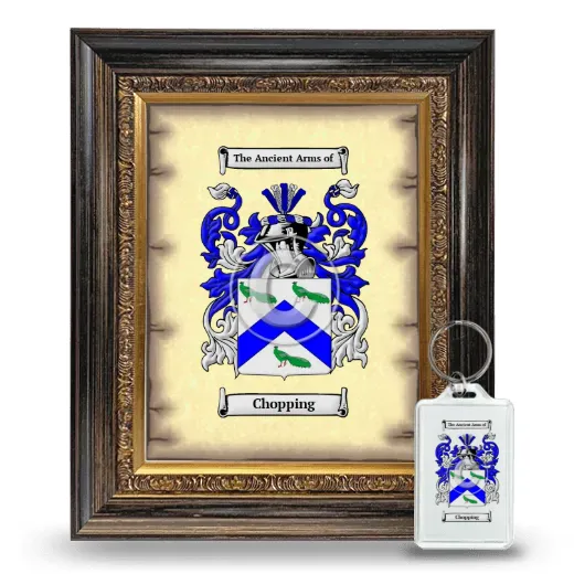 Chopping Framed Coat of Arms and Keychain - Heirloom