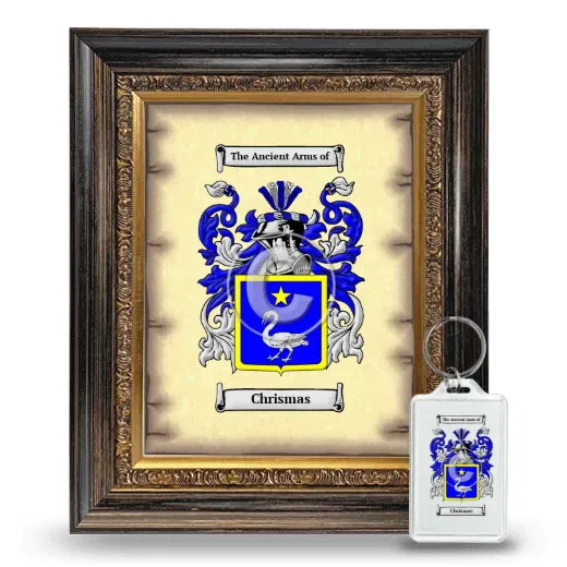 Chrismas Framed Coat of Arms and Keychain - Heirloom