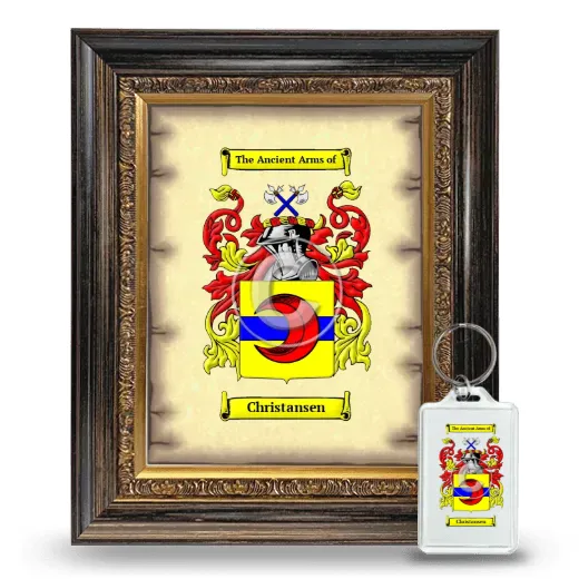Christansen Framed Coat of Arms and Keychain - Heirloom