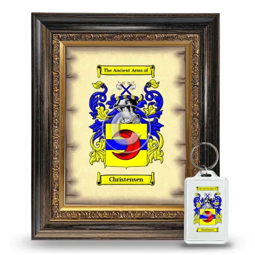Christensen Framed Coat of Arms and Keychain - Heirloom