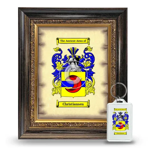 Christiansen Framed Coat of Arms and Keychain - Heirloom