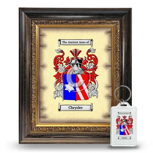 Chrysler Framed Coat of Arms and Keychain - Heirloom