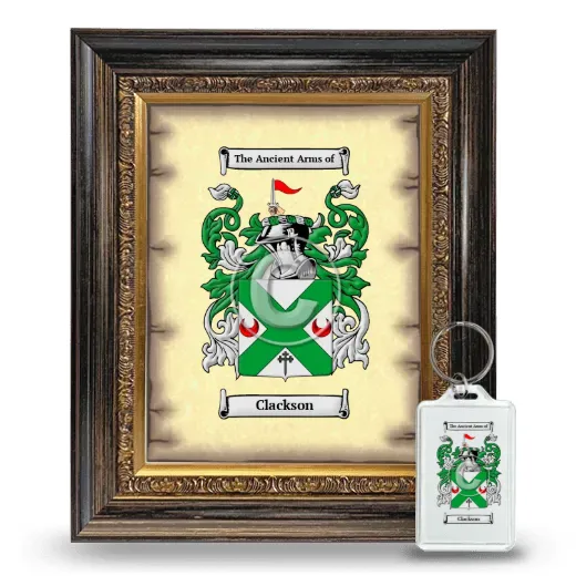 Clackson Framed Coat of Arms and Keychain - Heirloom