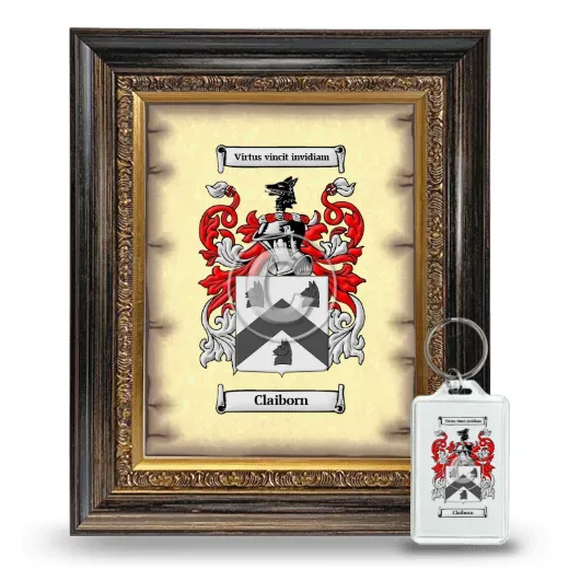 Claiborn Framed Coat of Arms and Keychain - Heirloom