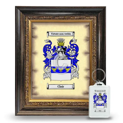 Clair Framed Coat of Arms and Keychain - Heirloom