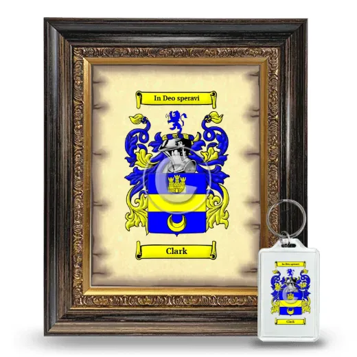 Clark Framed Coat of Arms and Keychain - Heirloom