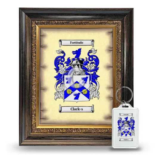 Clark-s Framed Coat of Arms and Keychain - Heirloom