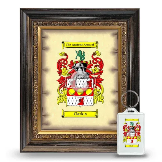 Clark-s Framed Coat of Arms and Keychain - Heirloom