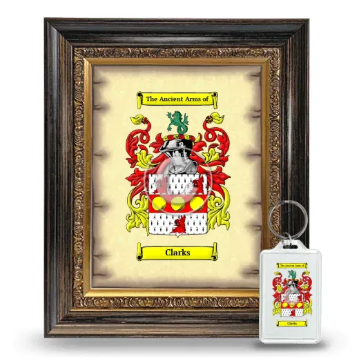 Clarks Framed Coat of Arms and Keychain - Heirloom