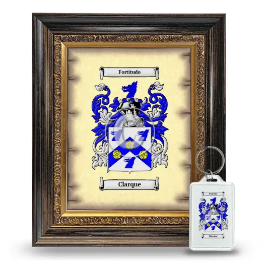 Clarque Framed Coat of Arms and Keychain - Heirloom