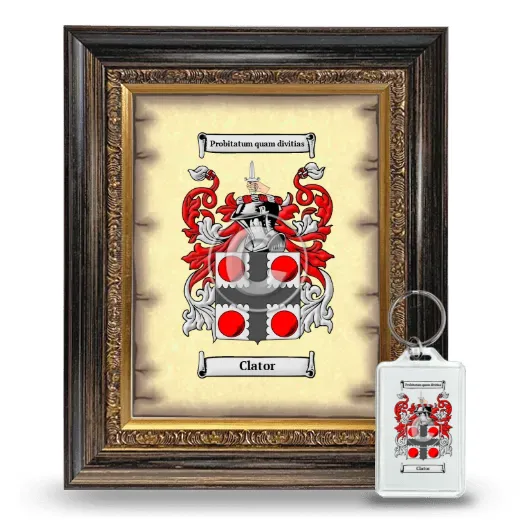 Clator Framed Coat of Arms and Keychain - Heirloom