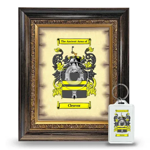 Cleavor Framed Coat of Arms and Keychain - Heirloom