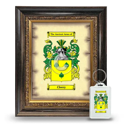 Cleery Framed Coat of Arms and Keychain - Heirloom