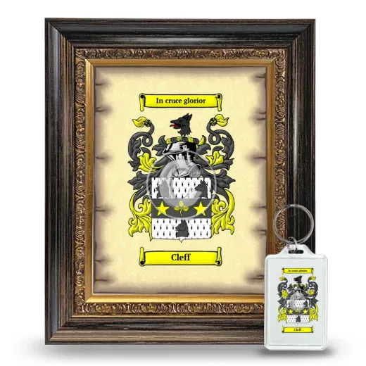 Cleff Framed Coat of Arms and Keychain - Heirloom