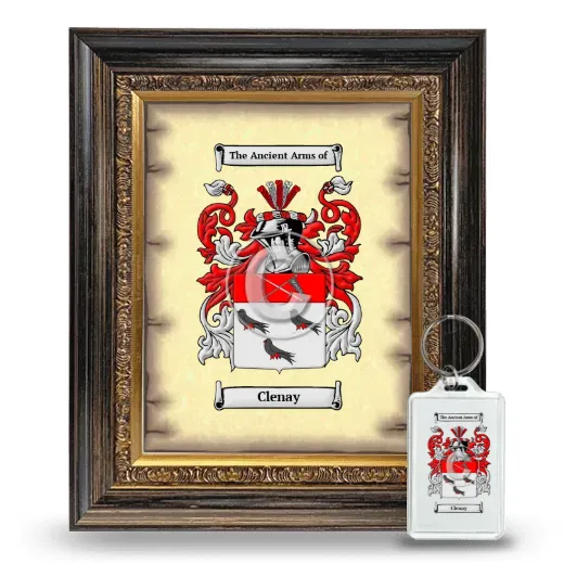 Clenay Framed Coat of Arms and Keychain - Heirloom
