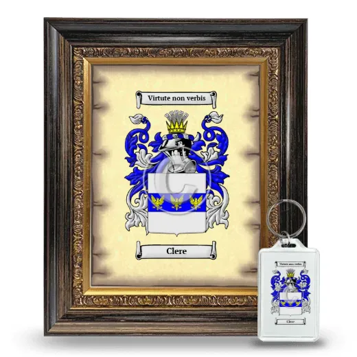 Clere Framed Coat of Arms and Keychain - Heirloom