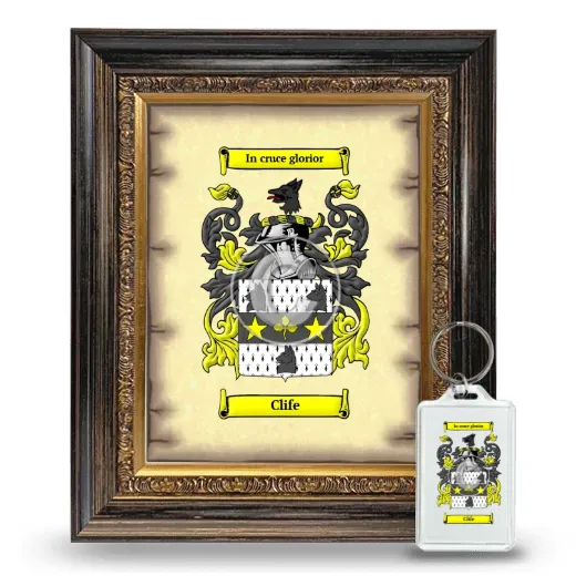 Clife Framed Coat of Arms and Keychain - Heirloom