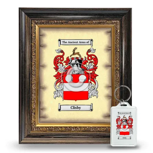 Clisby Framed Coat of Arms and Keychain - Heirloom