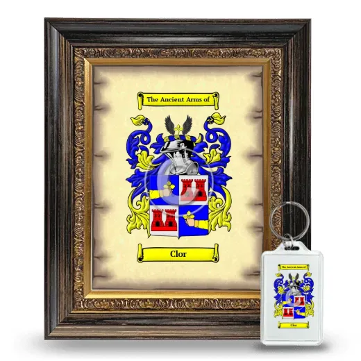 Clor Framed Coat of Arms and Keychain - Heirloom