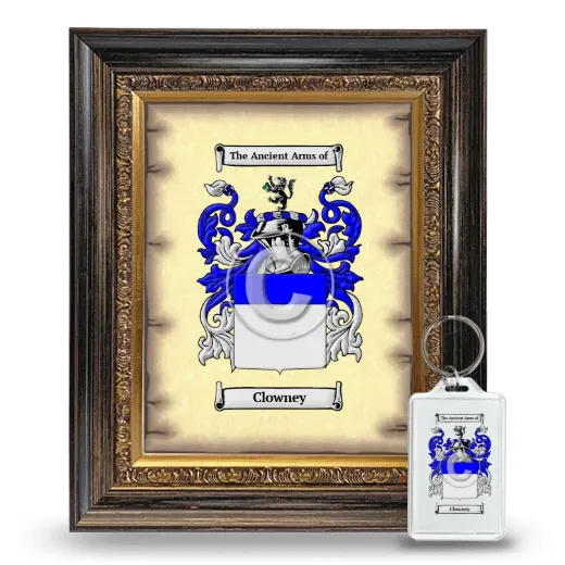 Clowney Framed Coat of Arms and Keychain - Heirloom