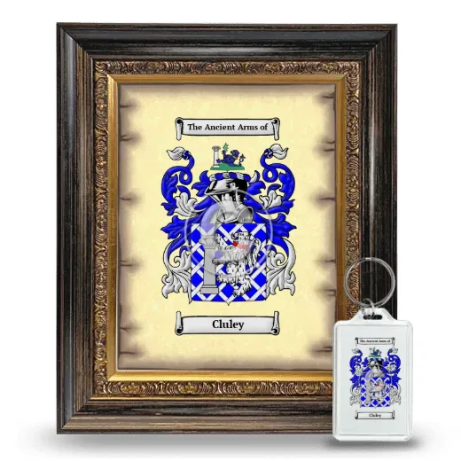 Cluley Framed Coat of Arms and Keychain - Heirloom