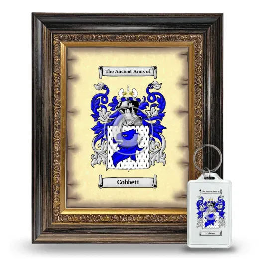 Cobbett Framed Coat of Arms and Keychain - Heirloom