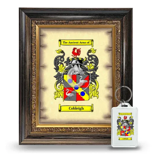 Cobleigh Framed Coat of Arms and Keychain - Heirloom
