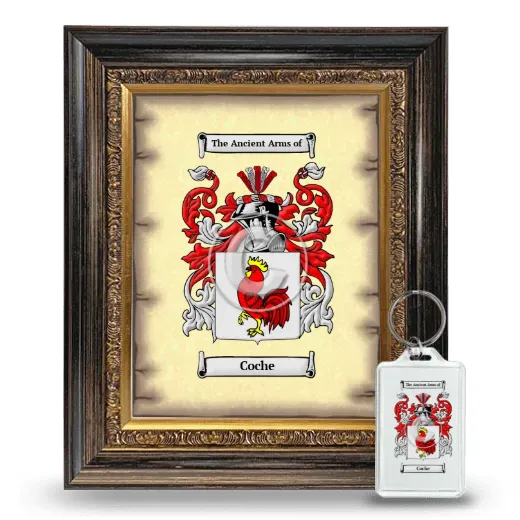 Coche Framed Coat of Arms and Keychain - Heirloom